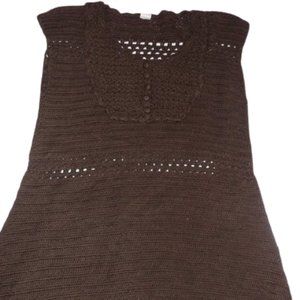 Zara Vintage Short  Mini Brown Knit Dress Girl 7-8